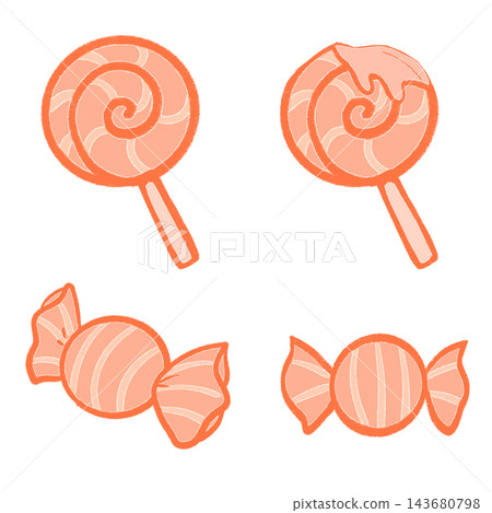 Orange candy illustration set 143680798