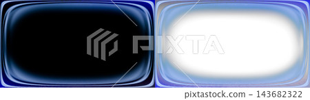 Blue rounded rectangle frame overlay with glowing white center and warped curved edges, retro screen distortion effect PNG, isolated on transparent background Blue rounded rectangle frame overlay with glowing white center and warped curved edges, retro screen distortion effect PNG, isolated on transparent background 143682322