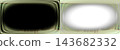 Pale green rounded rectangle frame overlay with soft white oval glow and glitchy streaked grunge edges PNG, isolated on transparent background 143682332
