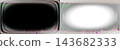Glitch screen frame overlay with soft white oval glow, green and pink streaks and glassy rounded border, retro TV distortion PNG, isolated on transparent background 143682333