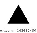 Filled triangle, geometric design, black. 143682466
