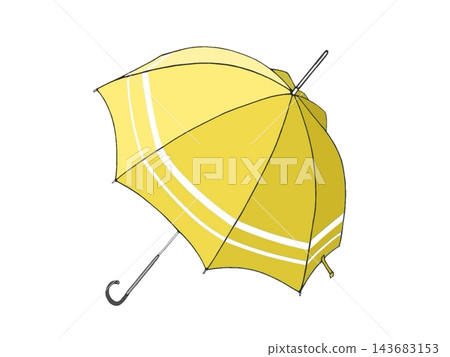 Illustration of a stylish yellow umbrella Illustration of a stylish yellow umbrella 143683153