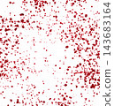 Blood red erupting in droplet and line up spike. Red liquid water explosion over white background isolated. Blood eruption explode sticky spike, Photograph 143683164
