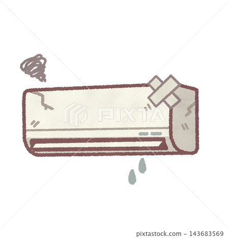 Broken air conditioner Broken air conditioner 143683569