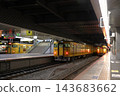 A group of former Japanese National Railways (JNR) rolling stock on the Sanyo Main Line stopped at Okayama Station (Okayama City, Okayama Prefecture) 143683662