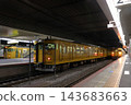 A group of former Japanese National Railways (JNR) rolling stock on the Sanyo Main Line stopped at Okayama Station (Okayama City, Okayama Prefecture) 143683663