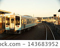 Scenery from the window of the Tosa Kuroshio Railway Gomen-Nahari Line (at dusk): Akaoka Station, Railbus diesel railcar 143683952