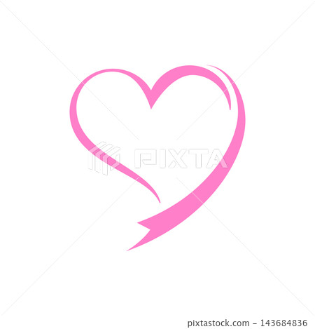 Pink heart ribbon breast cancer awareness symbol Pink heart ribbon breast cancer awareness symbol 143684836