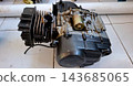 Isometric View of Motorcycle Engine Block Assembly 143685065