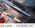 Pipes before being buried underground - Cool Color 143685167