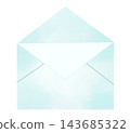 Watercolor-style illustration of an open letter 143685322