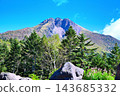 On a sunny day, Mount Nikko-Shirane under a blue sky, at the top of the ropeway. 143685332