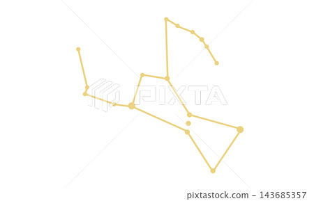 獵戶座星座線示意圖(金色) 獵戶座星座線示意圖(金色) 143685357