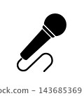 Simple icon illustration of a microphone 003 143685369