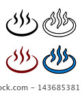 Hot spring icon, bath, public bath, large bath, open-air bath, simple, black and white, color, vector illustration 143685381
