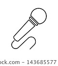 Simple icon illustration (line drawing) of a microphone 004 143685577