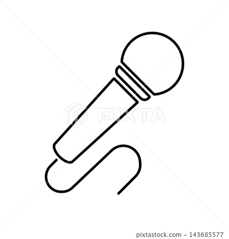 Simple icon illustration (line drawing) of a microphone 004 143685577
