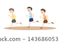The track and field club members running 143686053