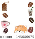 Dog and coffee frame [Transparent background] 143686075