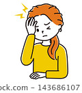 Illustration of a woman with a headache 143686107