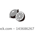 可愛的檸檬插圖（黑白） 143686267