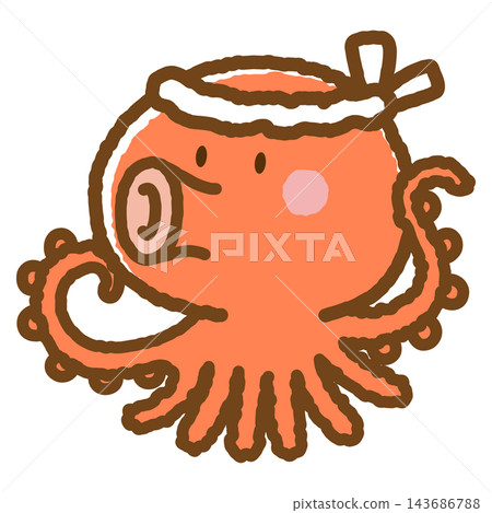 An illustration of an octopus wearing a headband. An illustration of an octopus wearing a headband. 143686788