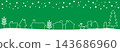 白雪皚皚的城市景觀和聖誕老人，背景是綠色的。 143686960