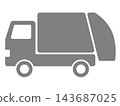 Garbage truck silhouette (sanitation truck icon) 143687025