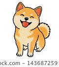 A color illustration of a smiling Shiba Inu. 143687259