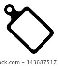 Black cutting board icon with hole for hanging on white background simple kitchen tool 143687517