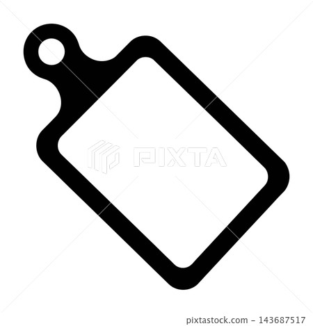 Black cutting board icon with hole for hanging on white background simple kitchen tool 143687517