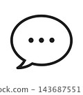 Chat icon, speech bubble, simple, black. 143687551