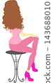 pretty girl sitting on a stool 143688010