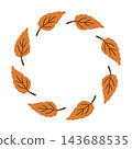 Botanical wreath with orange leaves 143688535