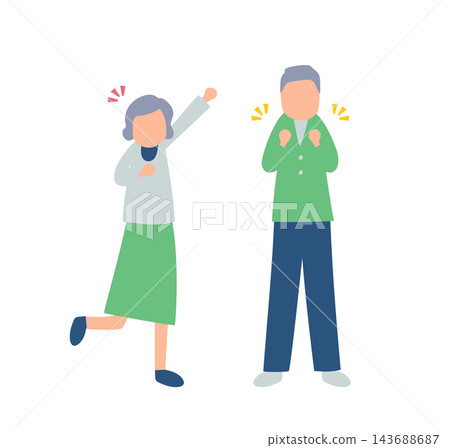 一幅描繪老人給予鼓勵的插圖。 一幅描繪老人給予鼓勵的插圖。 143688687