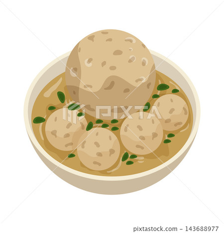 Illustration of Meatball Soup 143688977