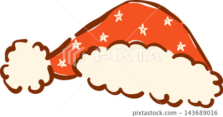 Hand drawn Christmas Santa Claus Hat Star Pattern Illustration Hand drawn Christmas Santa Claus Hat Star Pattern Illustration 143689016
