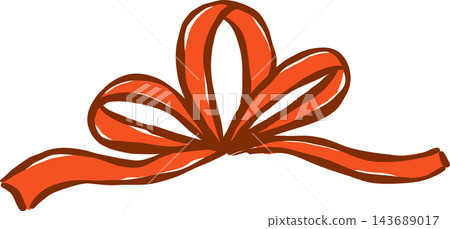 Hand drawn Red Ribbon Bow Gift Decoration Illustration Hand drawn Red Ribbon Bow Gift Decoration Illustration 143689017