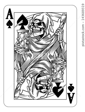 Grim Reaper Ace of Spades Death Playing Card Grim Reaper Ace of Spades Death Playing Card 143689319
