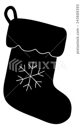 Christmas Stocking Snowflake Silhouette Christmas Stocking Snowflake Silhouette 143689393