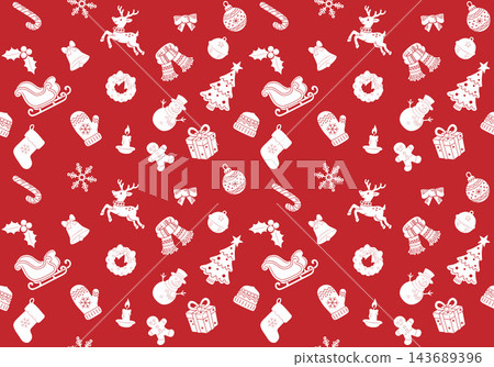 Seamless Christmas Holiday Pattern Background Seamless Christmas Holiday Pattern Background 143689396
