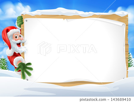 Christmas Santa Claus Background Border Sign 143689410