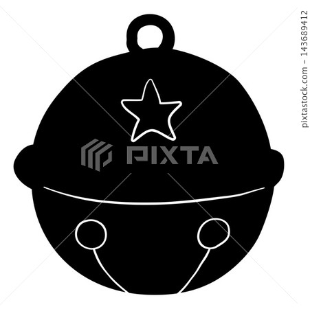 Christmas Jingle Bell Star Silhouette Christmas Jingle Bell Star Silhouette 143689412