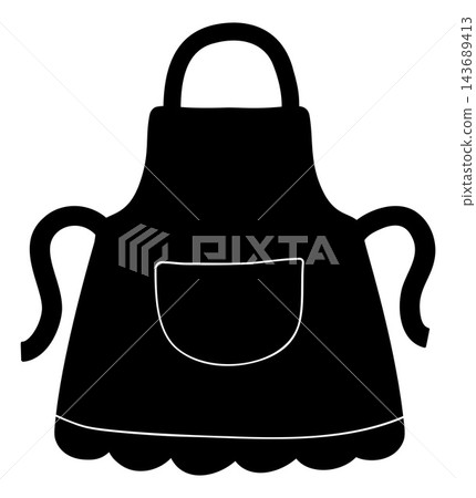 Kitchen Apron Silhouette with Pocket Icon Kitchen Apron Silhouette with Pocket Icon 143689413