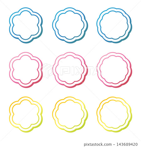 Colorful frame illustration set Colorful frame illustration set 143689420
