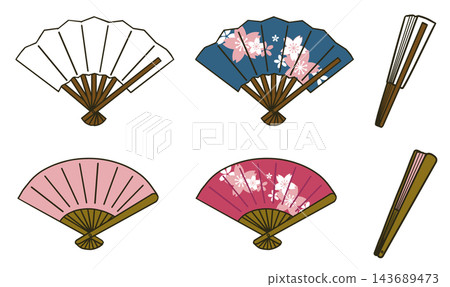 Folding fan set Folding fan set 143689473