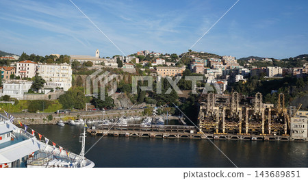Old rusty cranes at Savona port 143689851