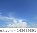 Blue sky and white clouds that change shape 143689891