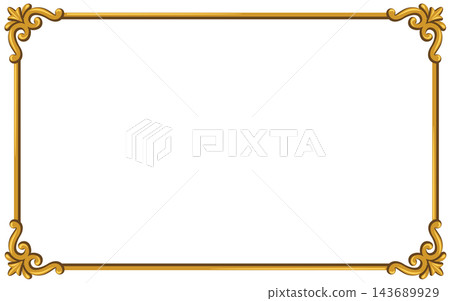 Gold decorative frame material; classic frame suitable for certificates and menus. Gold decorative frame material; classic frame suitable for certificates and menus. 143689929