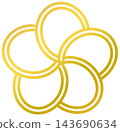 Japanese-style plum blossom icon illustration 143690634